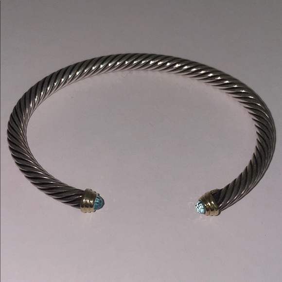 David Yurman Elegant Silver and Gold Twisted Bracelet